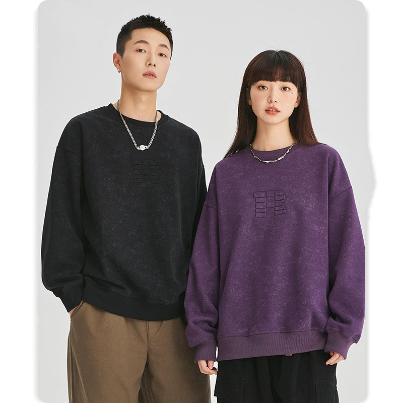 Steel Printed Round Neck Sweater For Men And Women