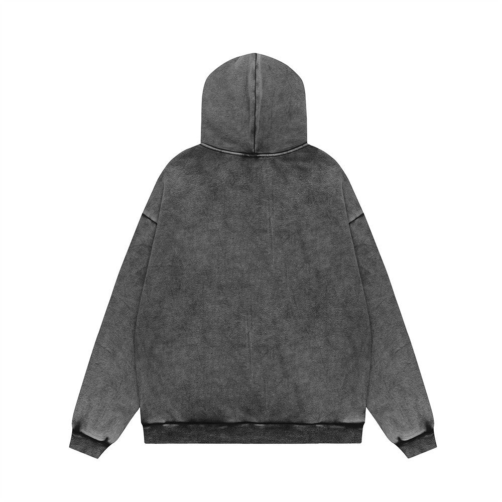 Men's Autumn And Winter Fleece-lined Pullover Sweater Punk Trendy Top Casual Loose