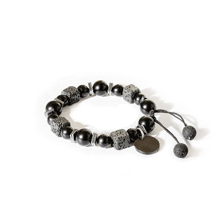 Vintage Volcanic Rock Original Natural Obsidian Bracelet