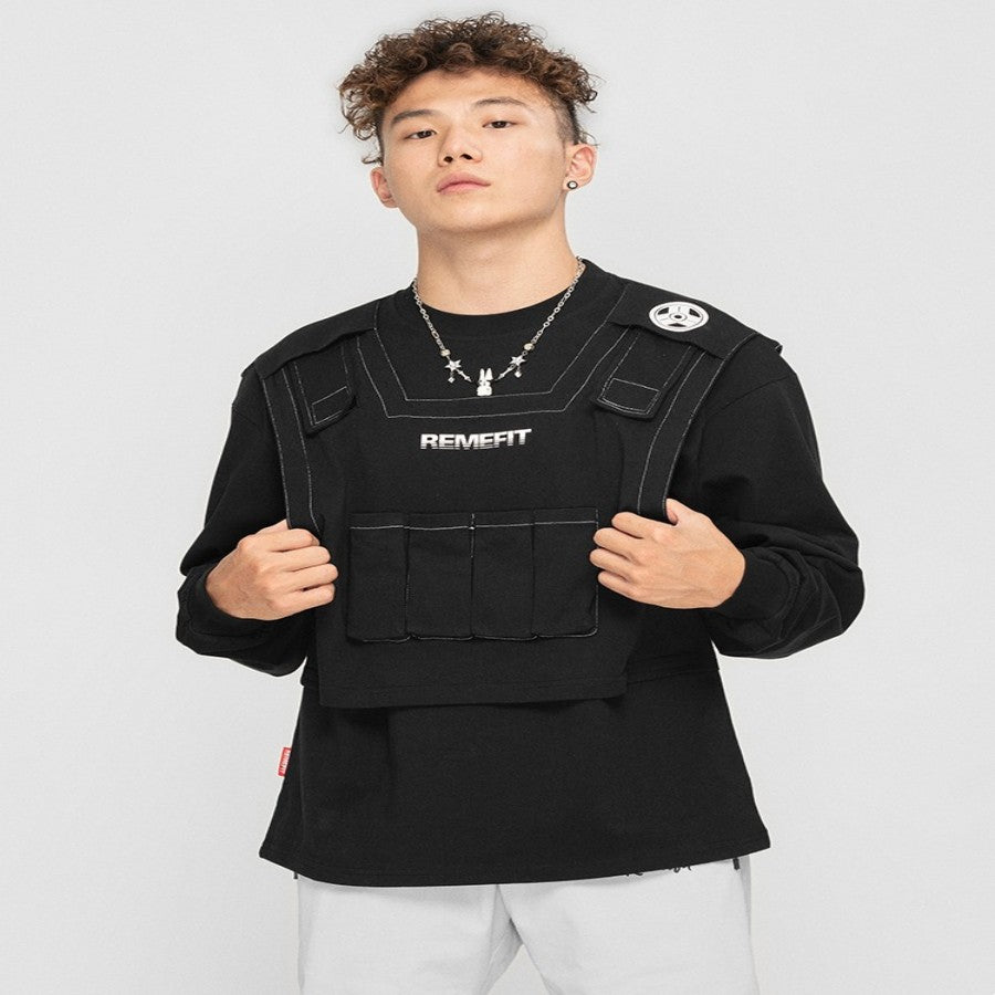 Tactical Vest Two-piece Cotton Stretch Long Sleeve Top