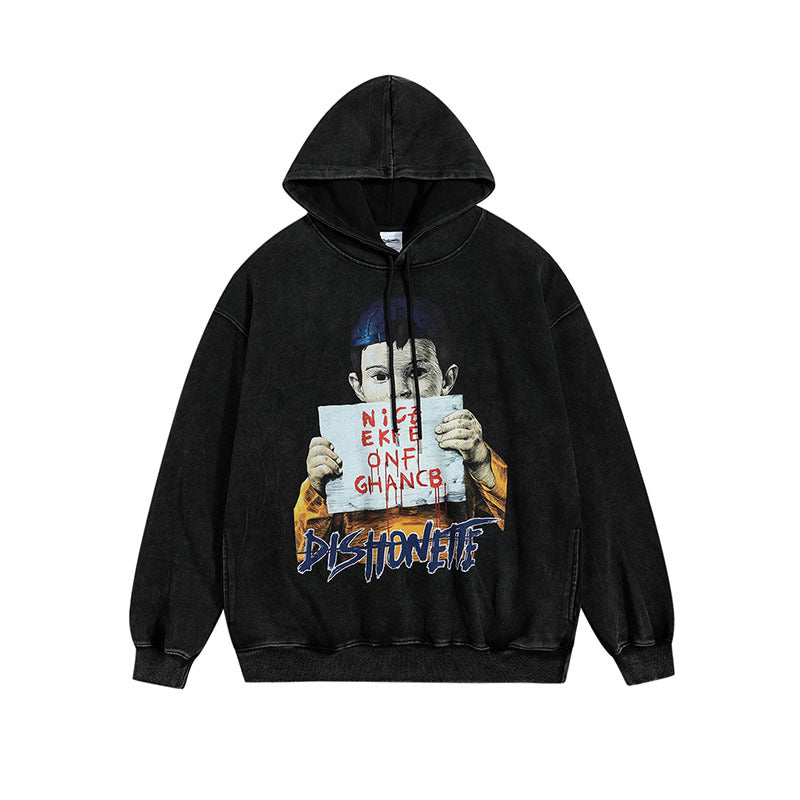 Graffiti Hooded Printed Sweater Men And Women Street Hoodie