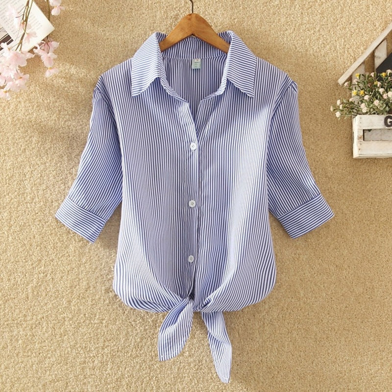 Summer new Korean style bubble sleeve shirt