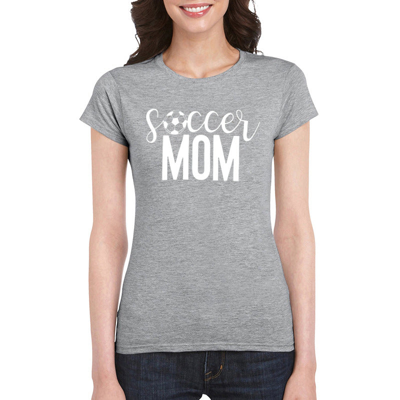 Soccer Mom T-shirt Women Soccer Football Print Game Day Sports Tshirt