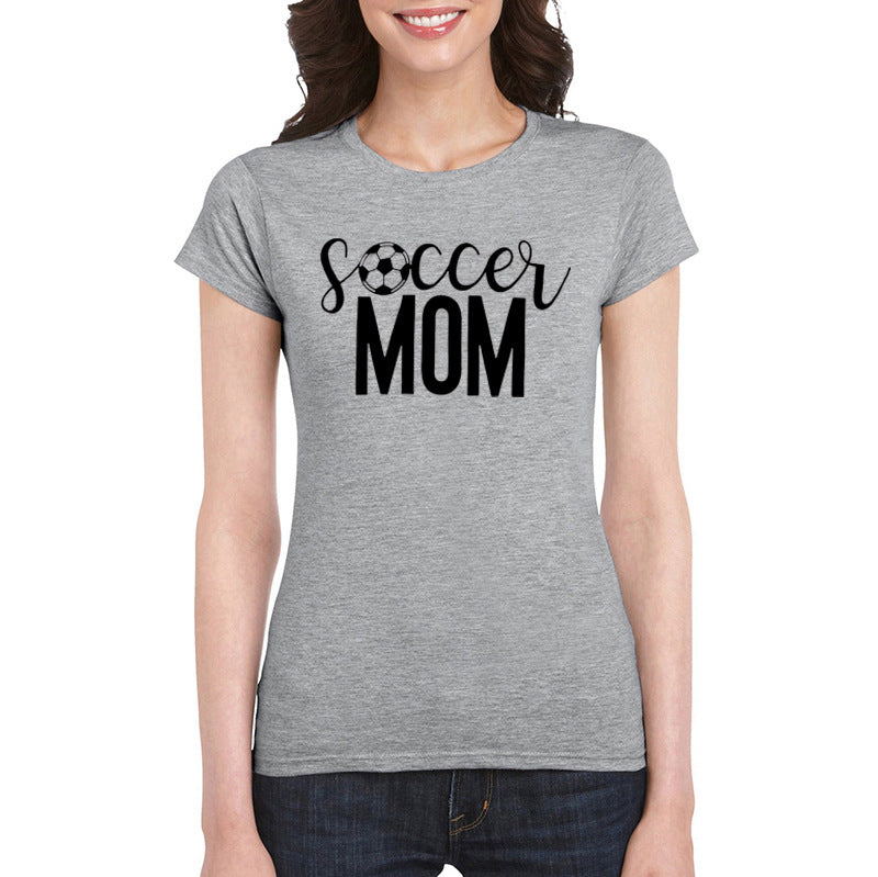 Soccer Mom T-shirt Women Soccer Football Print Game Day Sports Tshirt