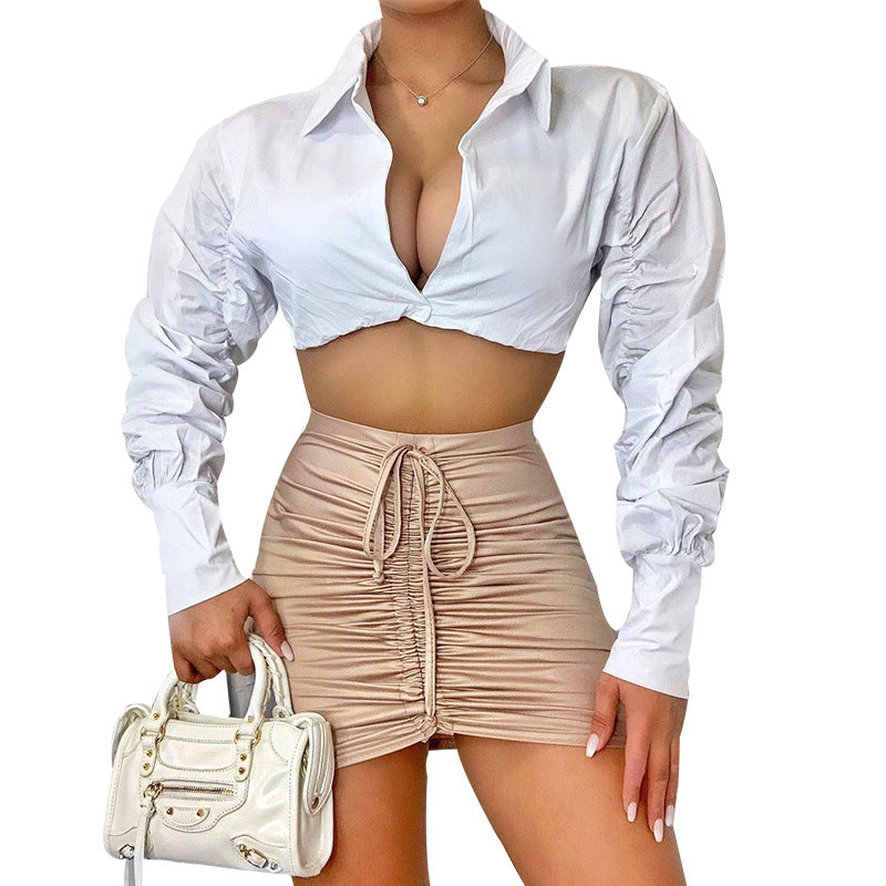 Fashion Short Puff Sleeve Shirt