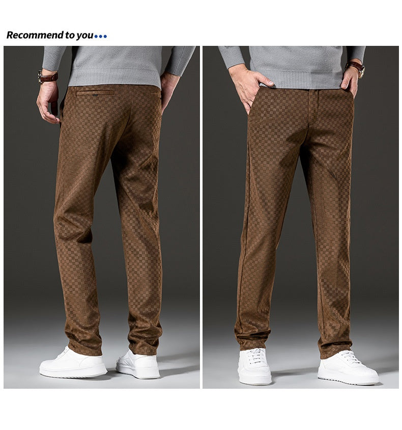 Core Velvet Casual Straight Pants Men