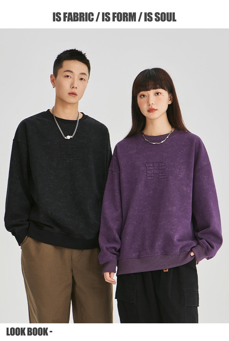 Steel Printed Round Neck Sweater For Men And Women