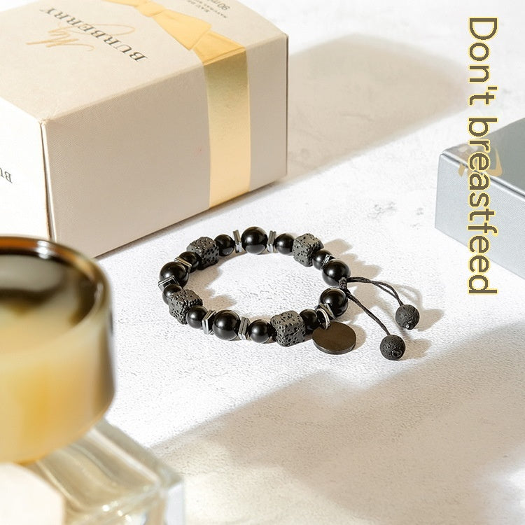 Vintage Volcanic Rock Original Natural Obsidian Bracelet