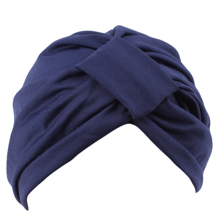 Angled Cotton Faux Knit Fabric Solid Yoga Indian Hat