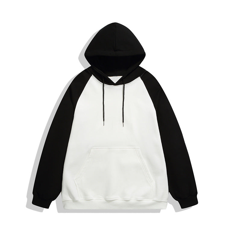 Men's Solid Color Simple Color Stitching Hoodie