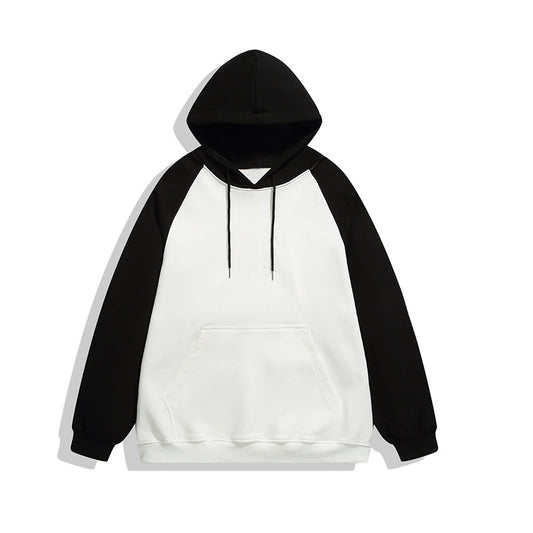 Men's Solid Color Simple Color Stitching Hoodie