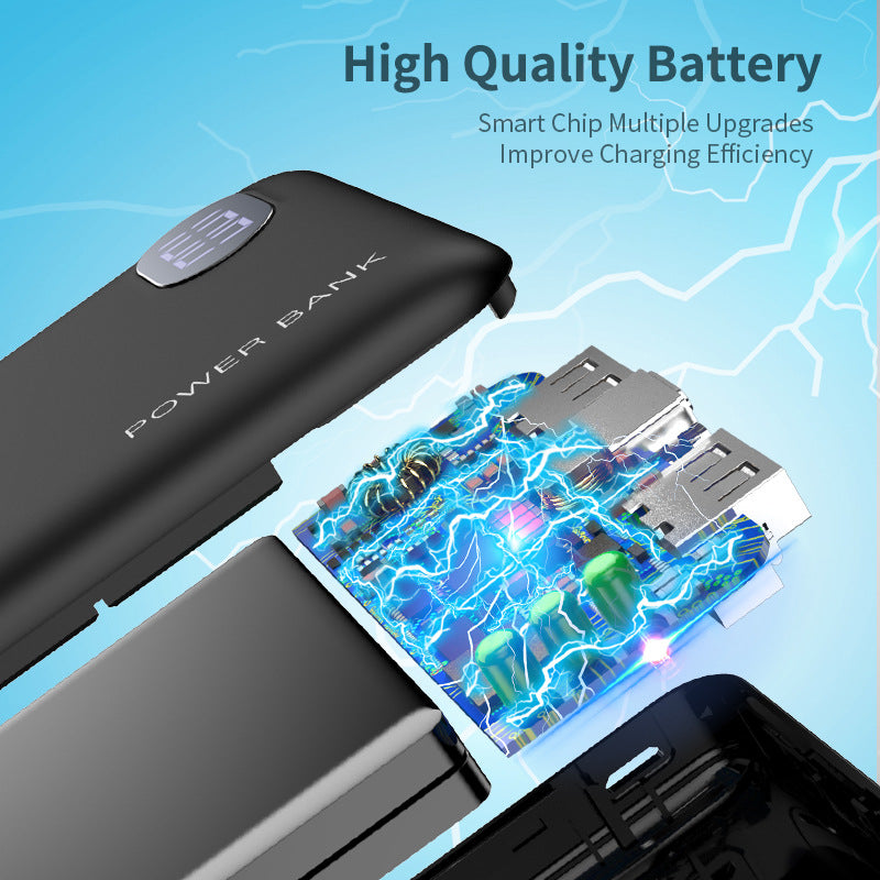 10000mAh two usb digital display power bank