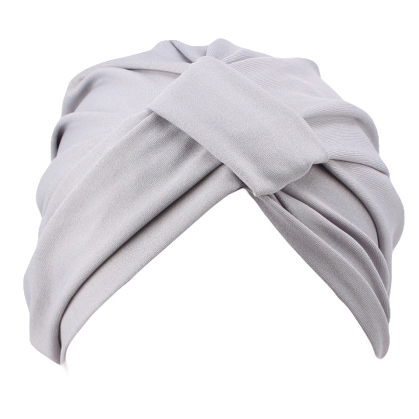 Angled Cotton Faux Knit Fabric Solid Yoga Indian Hat