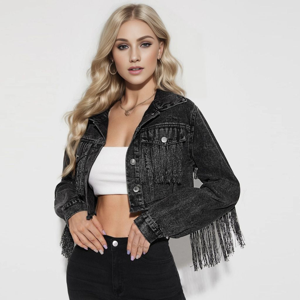 Fashion Tassel Stitching Do The Old Cowboy Jacket For Women