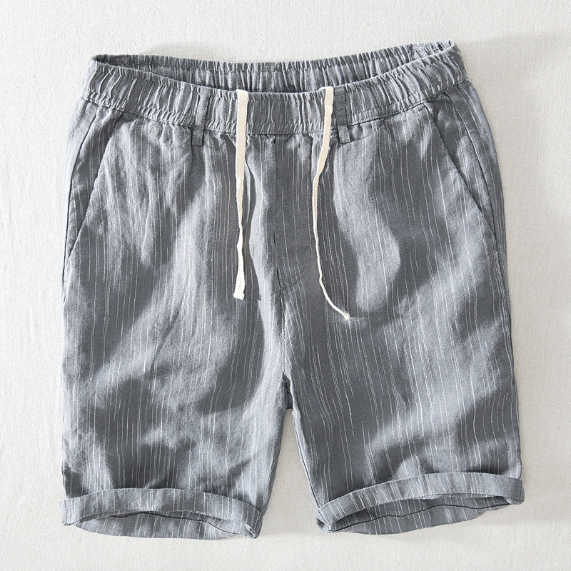 Linen Color Weave Striped Shorts