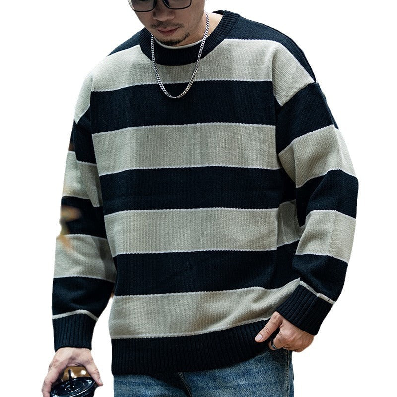 Men's Loose Fashion Brand American Crew Neck Casual Sweater Men's