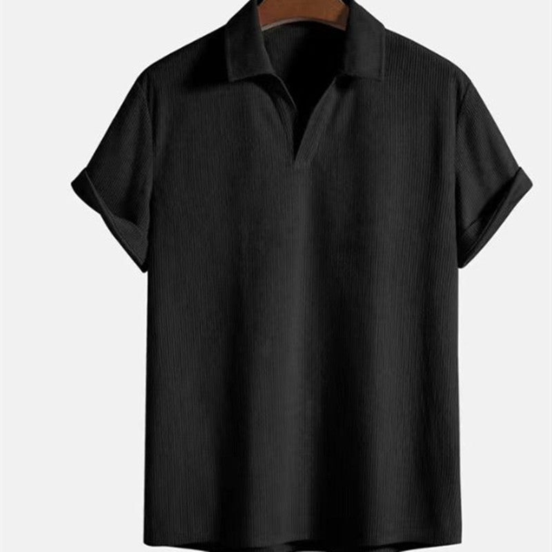 Men's Fashion Casual Loose Striped Short Sleeve Shirt
