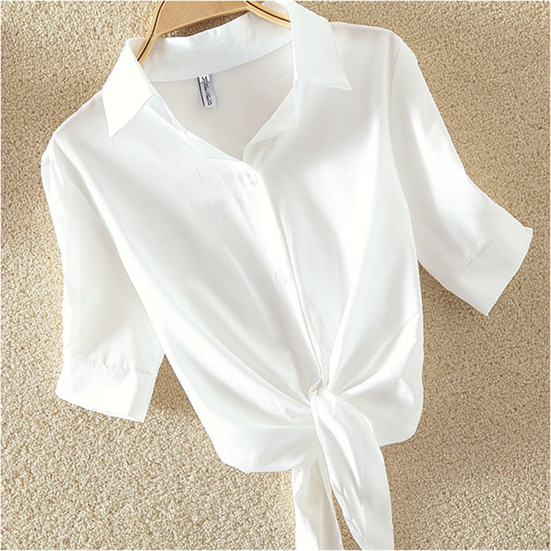 Summer new Korean style bubble sleeve shirt