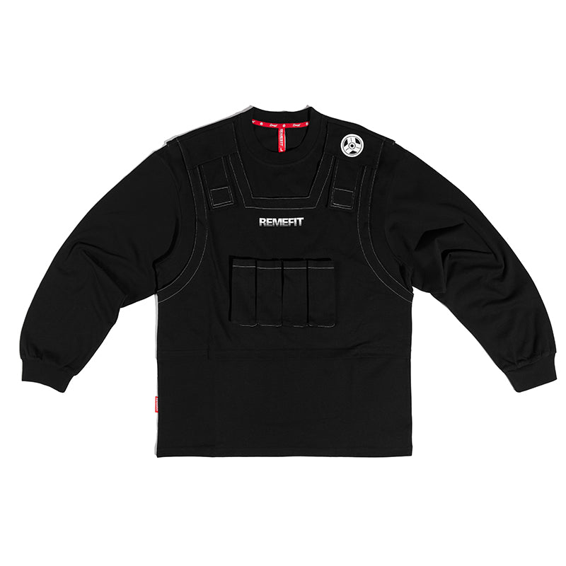 Tactical Vest  Two-piece Cotton Stretch Long Sleeve Top