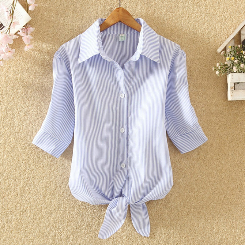 Summer new Korean style bubble sleeve shirt