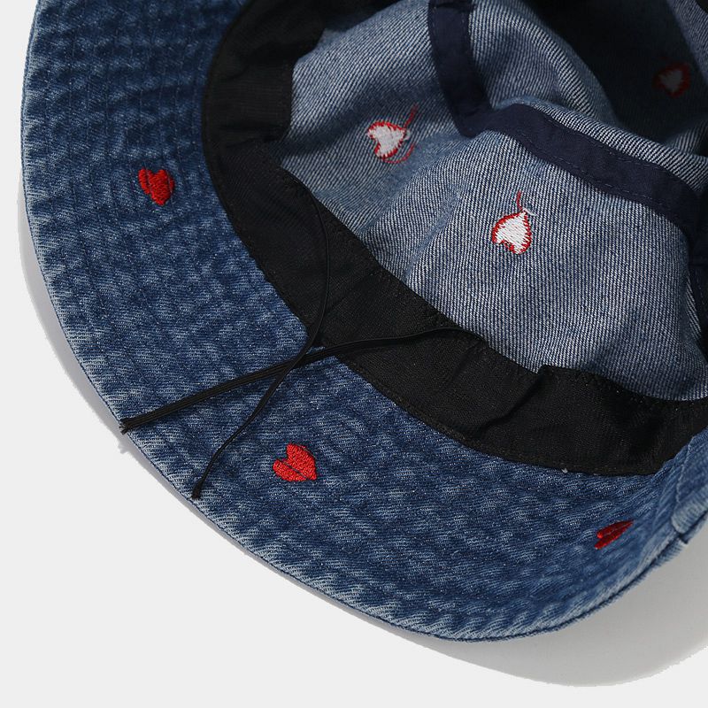 New Fashion Small Love Embroidered Fisherman Hat
