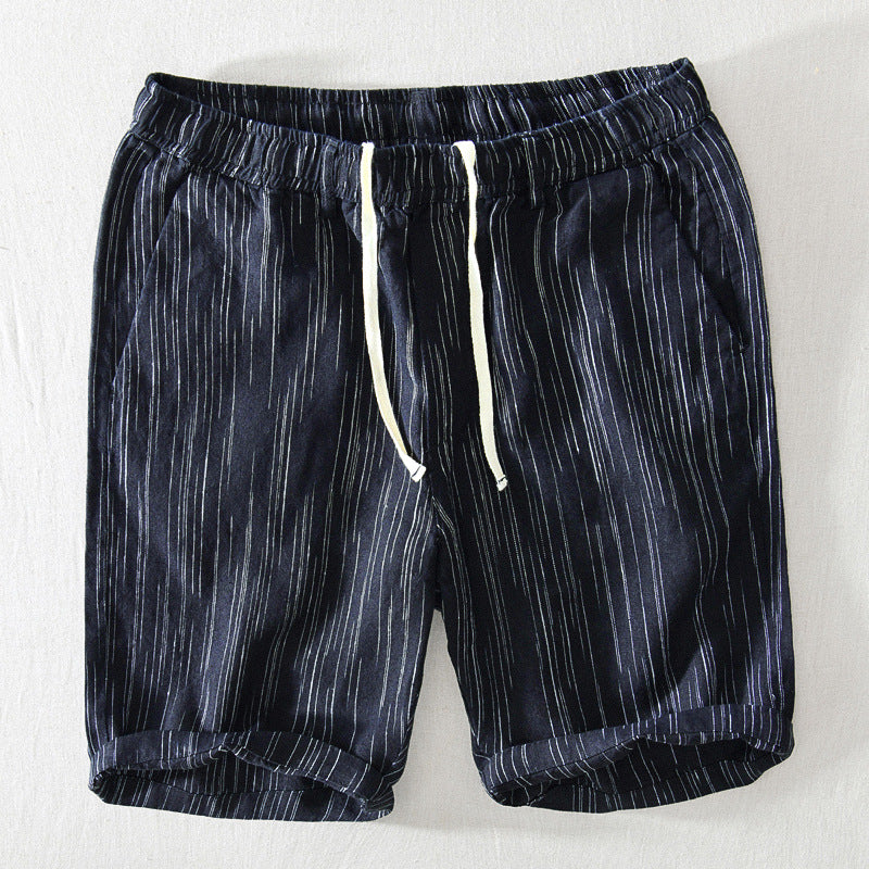 Linen Color Weave Striped Shorts