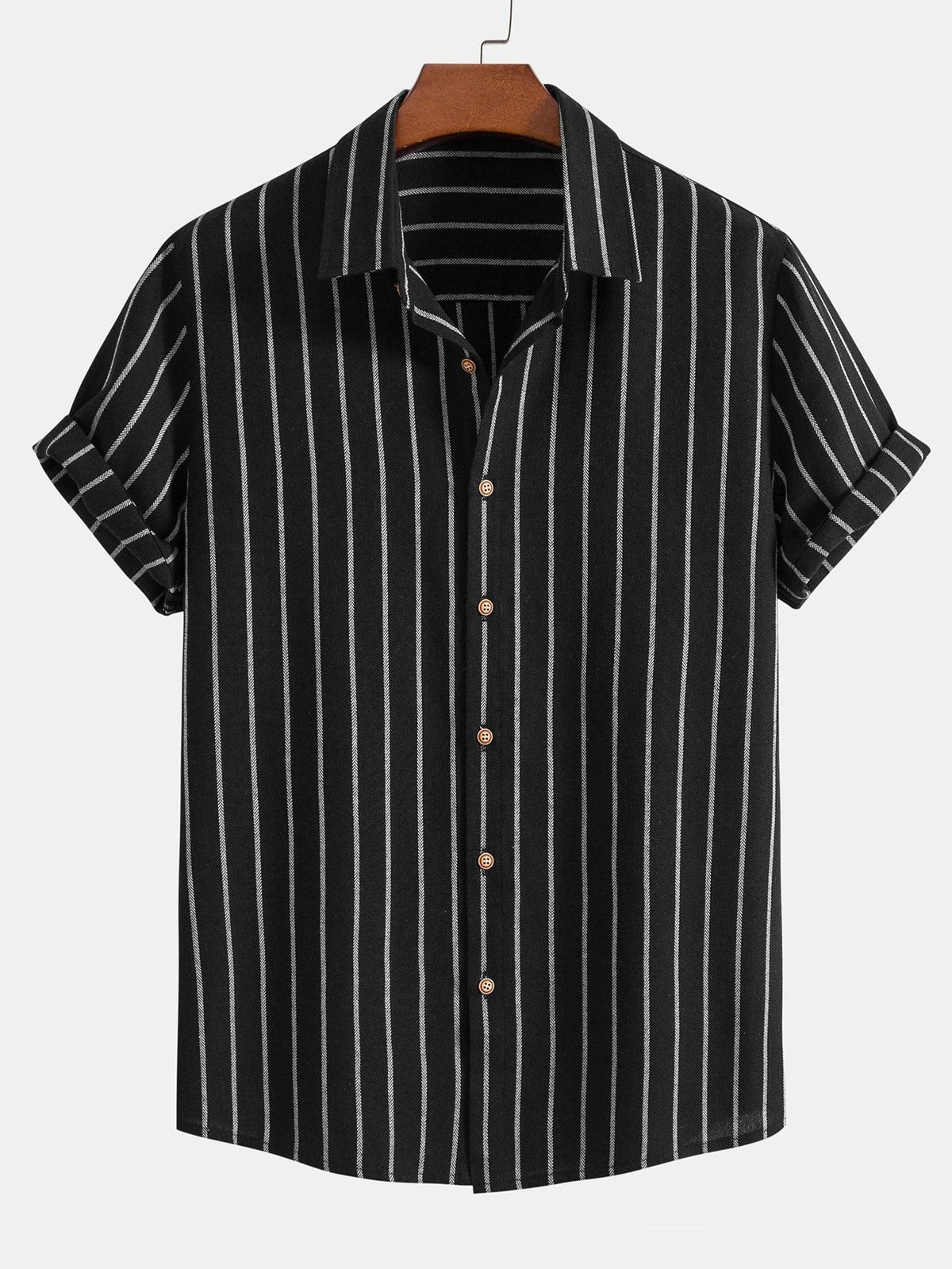 Striped Digital Printing Men's Short-sleeved Shirt