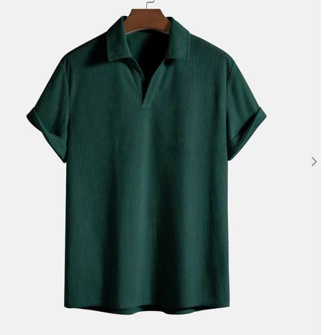 Men's Fashion Casual Loose Striped Short Sleeve Shirt