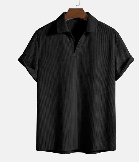 Men's Fashion Casual Loose Striped Short Sleeve Shirt