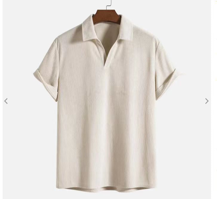Men's Fashion Casual Loose Striped Short Sleeve Shirt