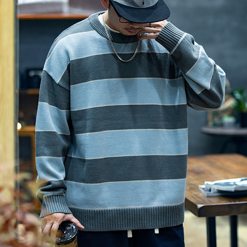 Men's Loose Fashion Brand American Crew Neck Casual Sweater Men's