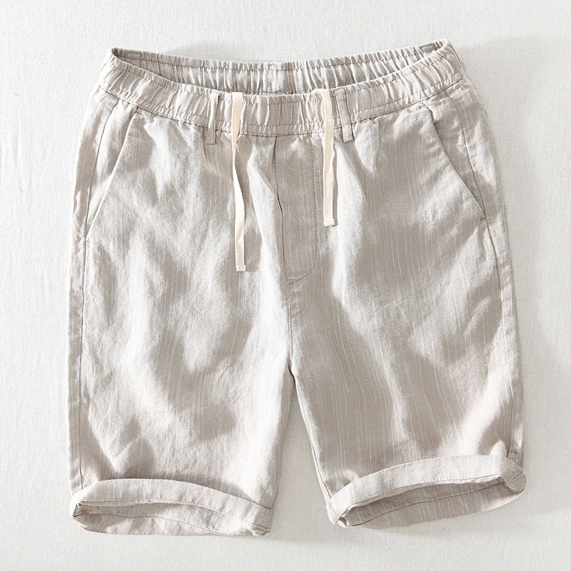 Linen Color Weave Striped Shorts