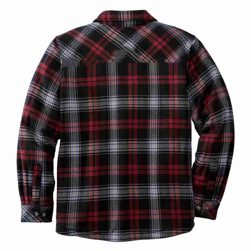 New Patch Pocket Plaid Shirt Long Sleeve Loose Plus Velvet