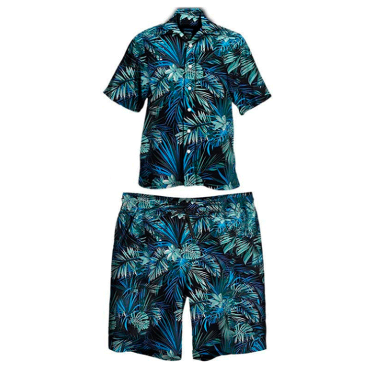 Hawaiian Youth Floral Print Casual Shirt Set