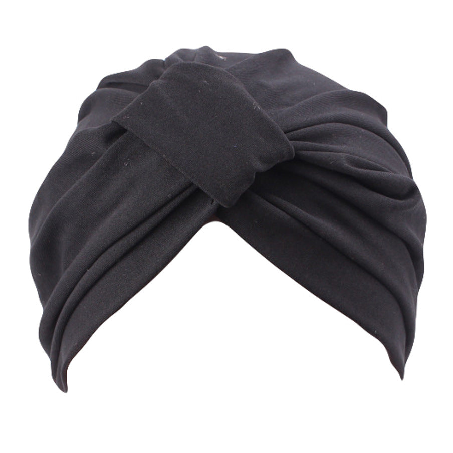 Angled Cotton Faux Knit Fabric Solid Yoga Indian Hat